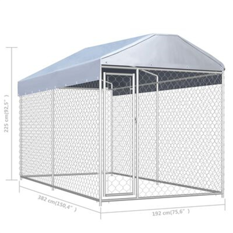 EU-Direct-vidaXL-172-msup3-Outdoor-Dog-Kennel-145024-Puppy-Heavy-Duty-Cage-Galvanized-Steel-Frame-Fe-1941939-4