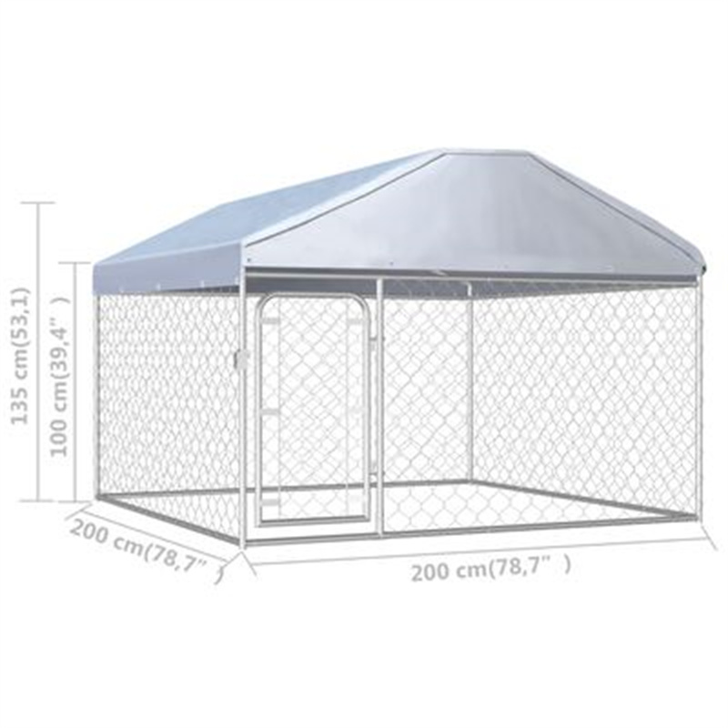 EU-Direct-vidaXL-Outdoor-Dog-Kennel-144493-Puppy-Heavy-Duty-Cage-Galvanized-Steel-Frame-Fence-Plaype-1941938-5