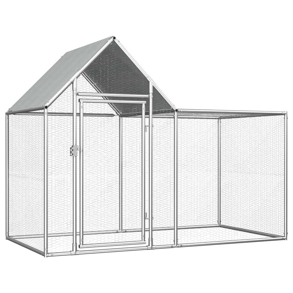 EU-Direct-vidaxl-144553-Outdoor-Chicken-Coop-2x1x15-m-Galvanised-Steel-House-Cage-Foldable-Puppy-Cat-1948944-1