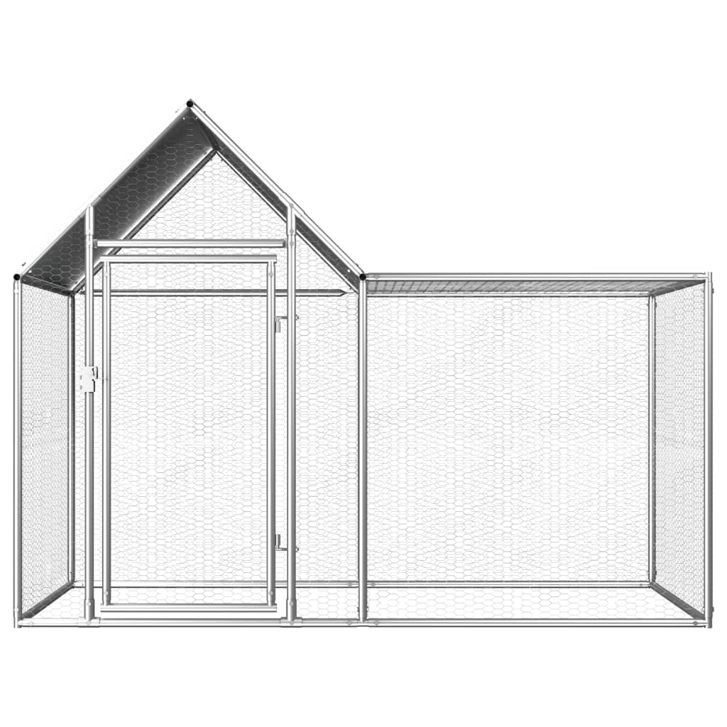 EU-Direct-vidaxl-144553-Outdoor-Chicken-Coop-2x1x15-m-Galvanised-Steel-House-Cage-Foldable-Puppy-Cat-1948944-5
