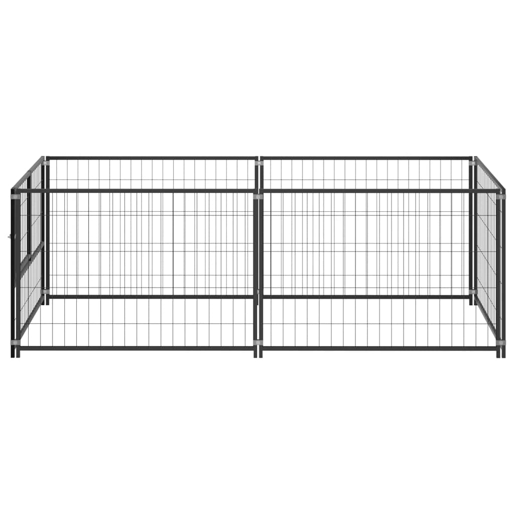EU-Direct-vidaxl-150790-Outdoor-Dog-Kennel-Black-200x100x70-cm-Steel-House-Cage-Foldable-Puppy-Cats--1948515-2