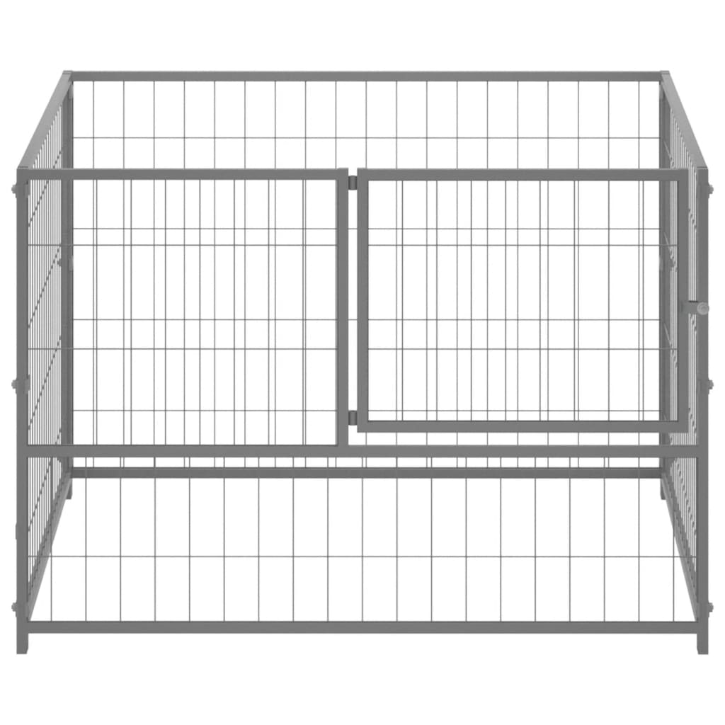 EU-Direct-vidaxl-150792-Outdoor-Dog-Kennel-Silver-100x100x70-cm-Steel-House-Cage-Foldable-Puppy-Cats-1948516-1