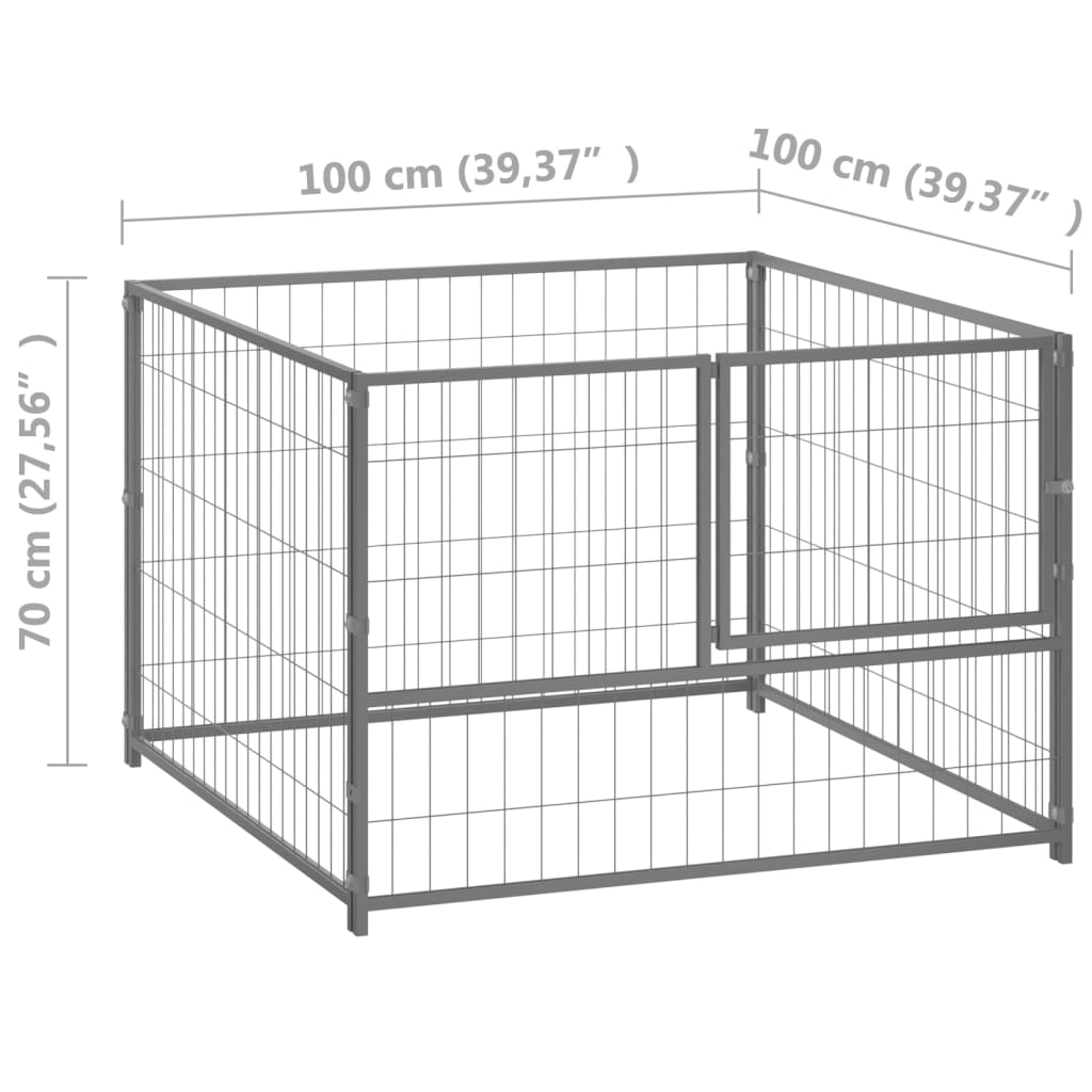 EU-Direct-vidaxl-150792-Outdoor-Dog-Kennel-Silver-100x100x70-cm-Steel-House-Cage-Foldable-Puppy-Cats-1948516-5