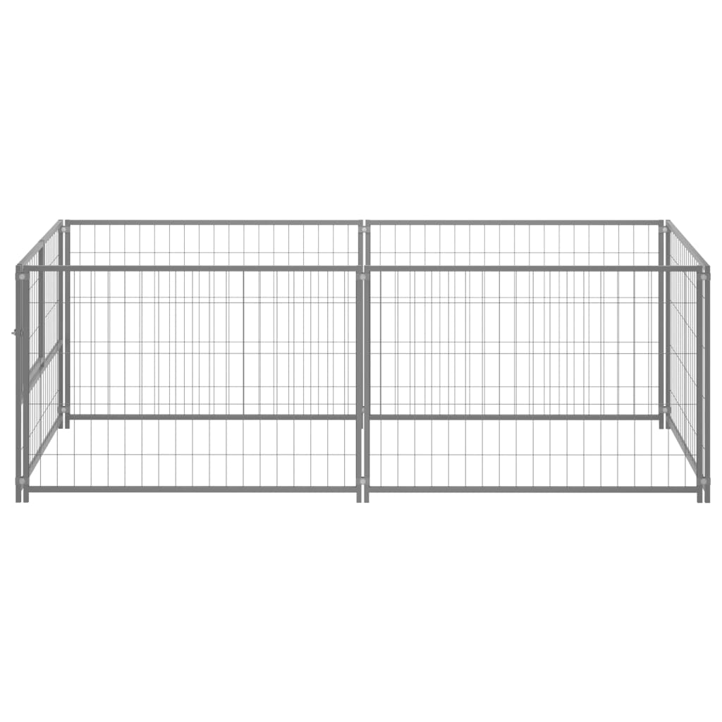 EU-Direct-vidaxl-150793-Outdoor-Dog-Kennel-Silver-200x100x70-cm-Steel-House-Cage-Foldable-Puppy-Cats-1948517-2