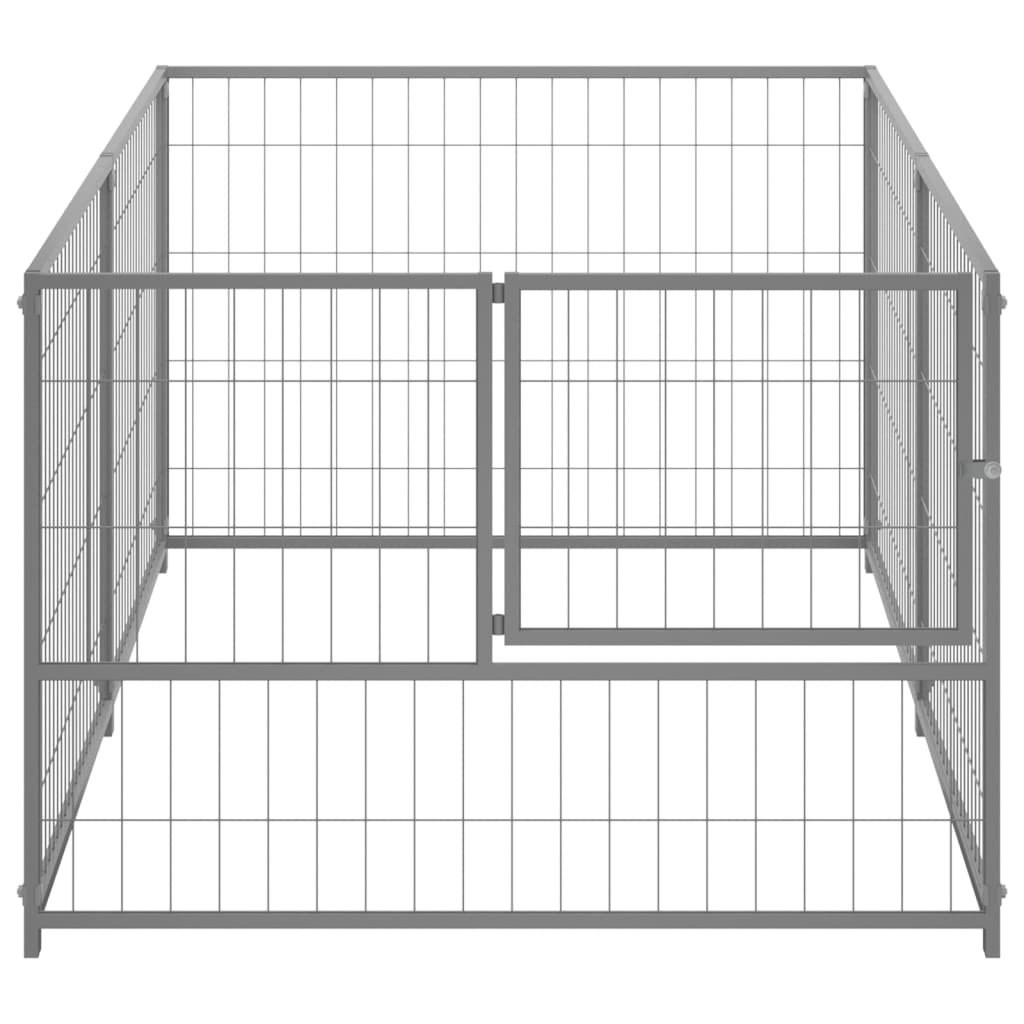 EU-Direct-vidaxl-150793-Outdoor-Dog-Kennel-Silver-200x100x70-cm-Steel-House-Cage-Foldable-Puppy-Cats-1948517-3