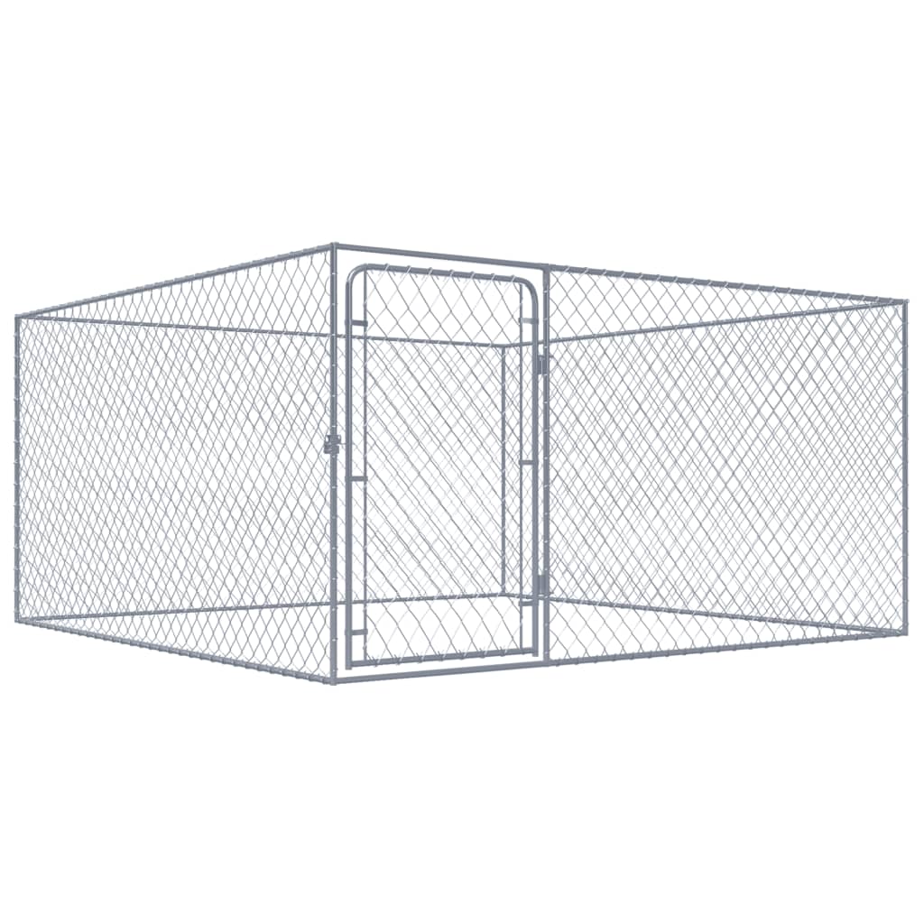 EU-Direct-vidaxl-170819-Outdoor-Dog-Kennel-Galvanised-Steel-2x2x1-m-House-Cage-Foldable-Puppy-Cats-S-1948520-1