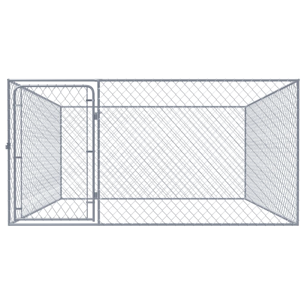 EU-Direct-vidaxl-170819-Outdoor-Dog-Kennel-Galvanised-Steel-2x2x1-m-House-Cage-Foldable-Puppy-Cats-S-1948520-3
