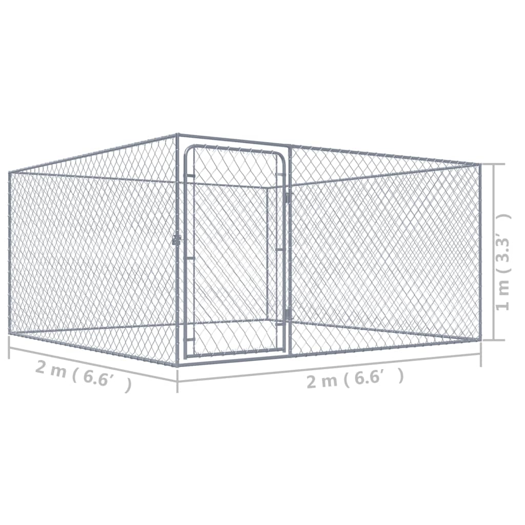 EU-Direct-vidaxl-170819-Outdoor-Dog-Kennel-Galvanised-Steel-2x2x1-m-House-Cage-Foldable-Puppy-Cats-S-1948520-5