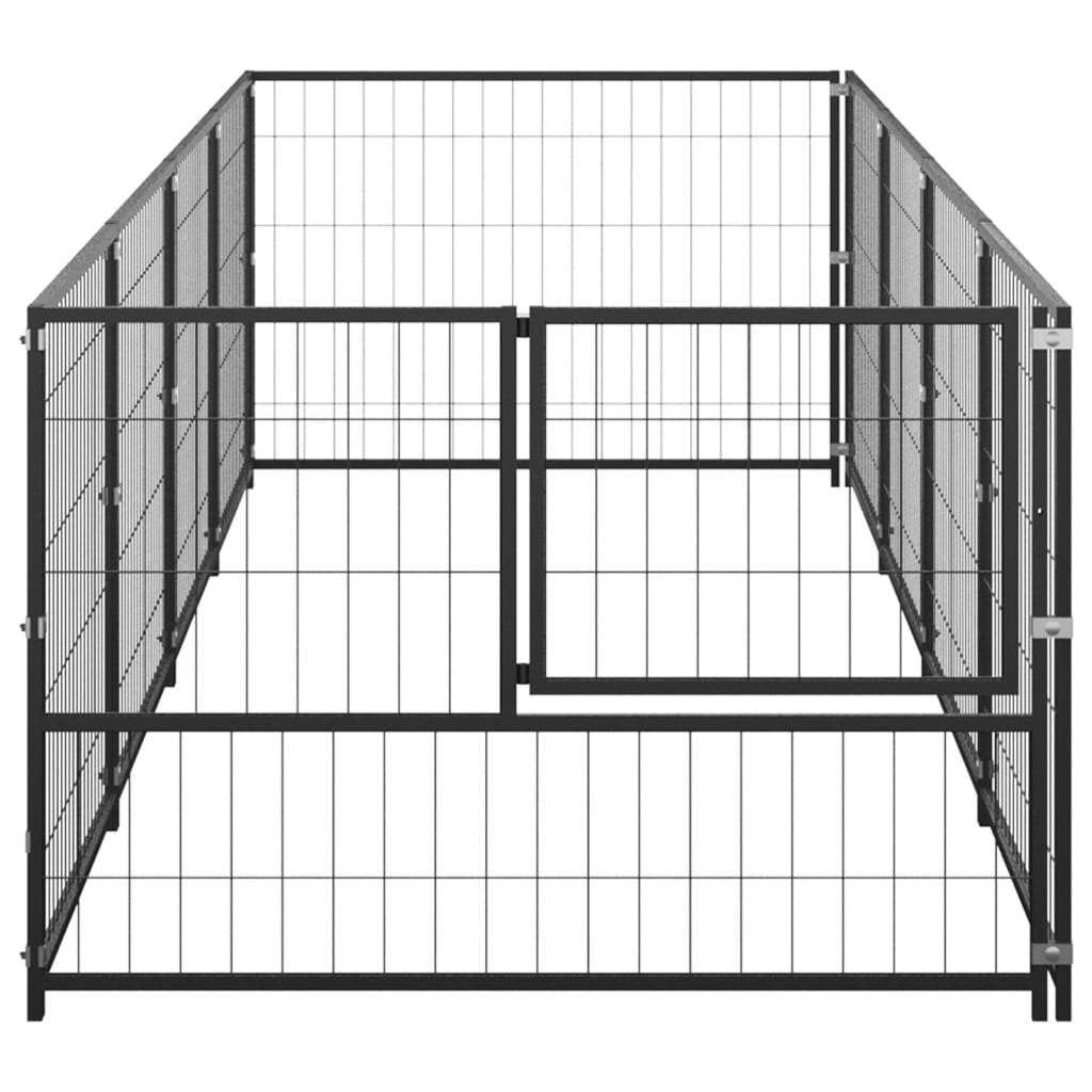 EU-Direct-vidaxl-3082094-Outdoor-Dog-Kennel-Black-4-msup2-House-Cage-Foldable-Puppy-Cats-Sleep-Metal-1948526-3