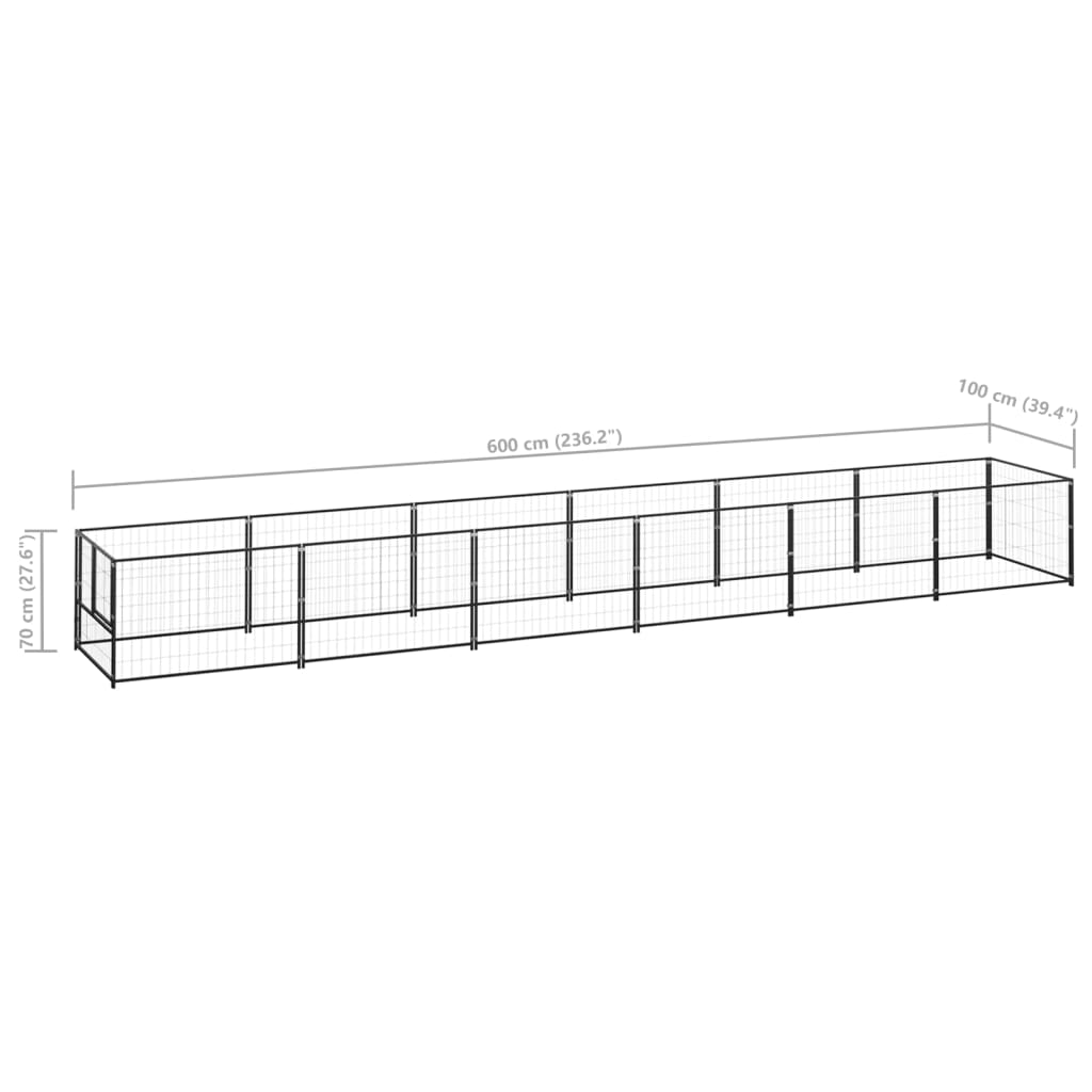 EU-Direct-vidaxl-3082096-Outdoor-Dog-Kennel-Black-6-msup2-House-Cage-Foldable-Puppy-Cats-Sleep-Metal-1948529-5