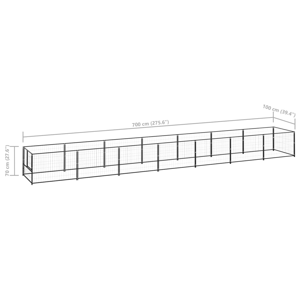 EU-Direct-vidaxl-3082097-Outdoor-Dog-Kennel-Black-7-msup2-House-Cage-Foldable-Puppy-Cats-Sleep-Metal-1948530-6