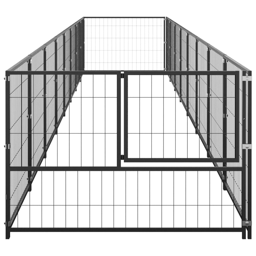 EU-Direct-vidaxl-3082098-Outdoor-Dog-Kennel-Black-8-msup2-House-Cage-Foldable-Puppy-Cats-Sleep-Metal-1948534-2
