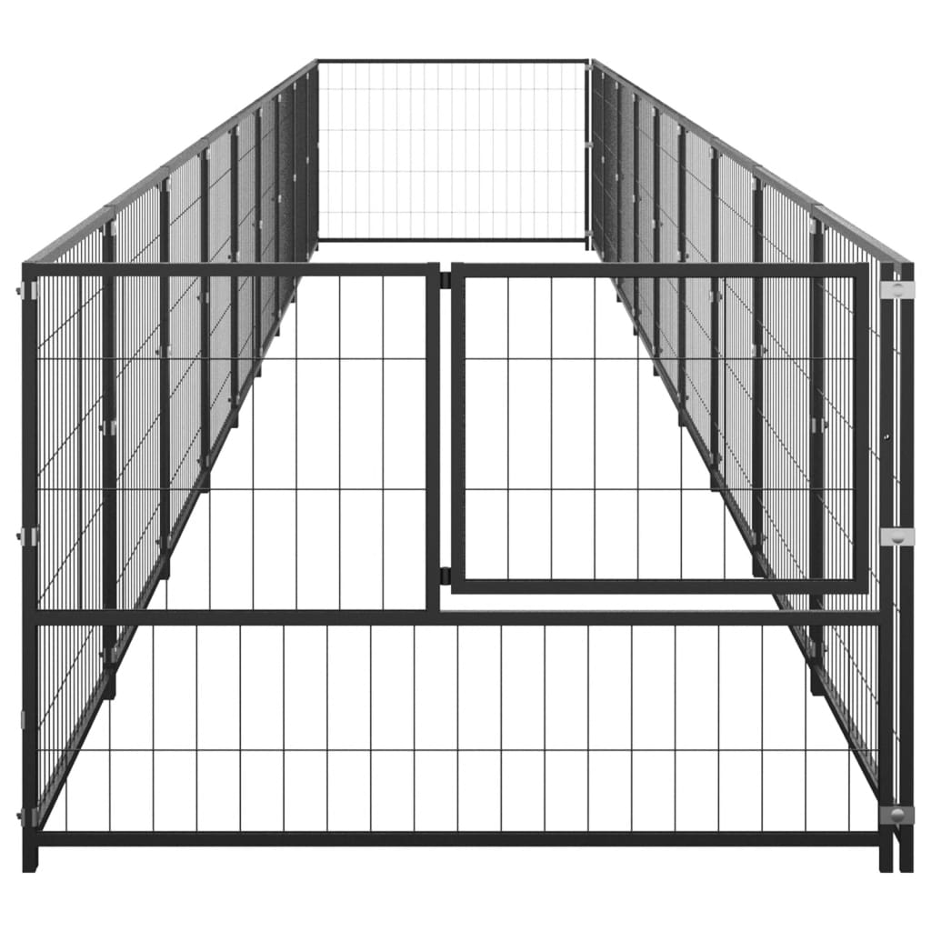 EU-Direct-vidaxl-3082099-Outdoor-Dog-Kennel-Black-9-msup2-House-Cage-Foldable-Puppy-Cats-Sleep-Metal-1948544-6