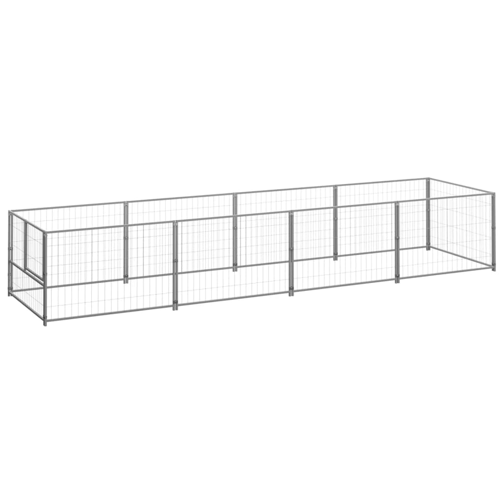 EU-Direct-vidaxl-3082102-Outdoor-Dog-Kennel-Silver-4-msup2-Steel-House-Cage-Foldable-Puppy-Cats-Slee-1948941-1