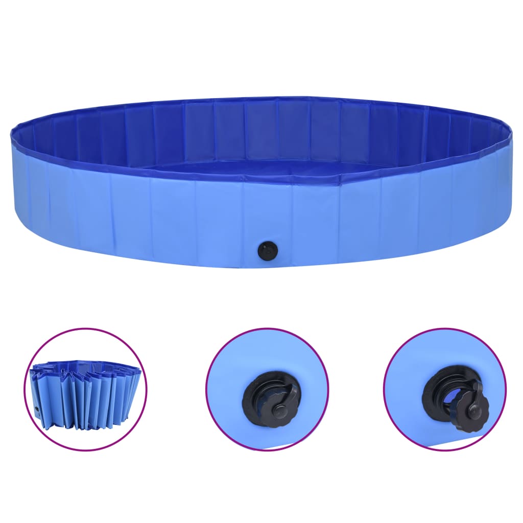 EU-Direct-vidaxl-92603-Foldable-Dog-Swimming-Pool-Blue-300x40-cm-PVC-Puppy-Bath-Collapsible-Bathing--1948295-2