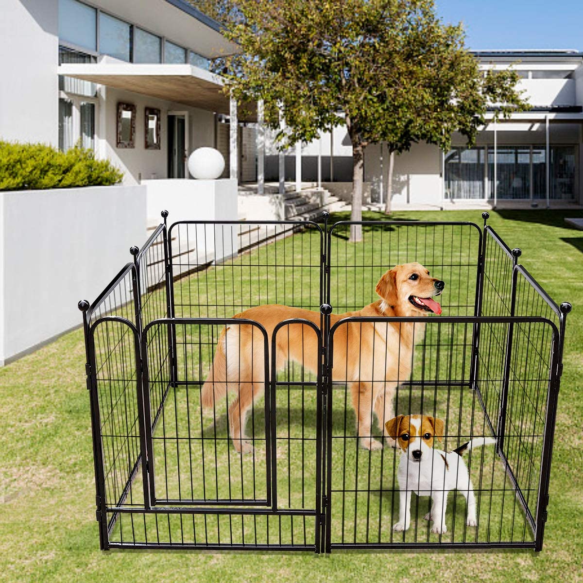 PawGiant-Dog-Pen-8-Panels-40quot-Height-RV-Dog-Fence-Outdoor-Playpens-Exercise-Pen-for-Dogs-Metal-Pr-1828107-1