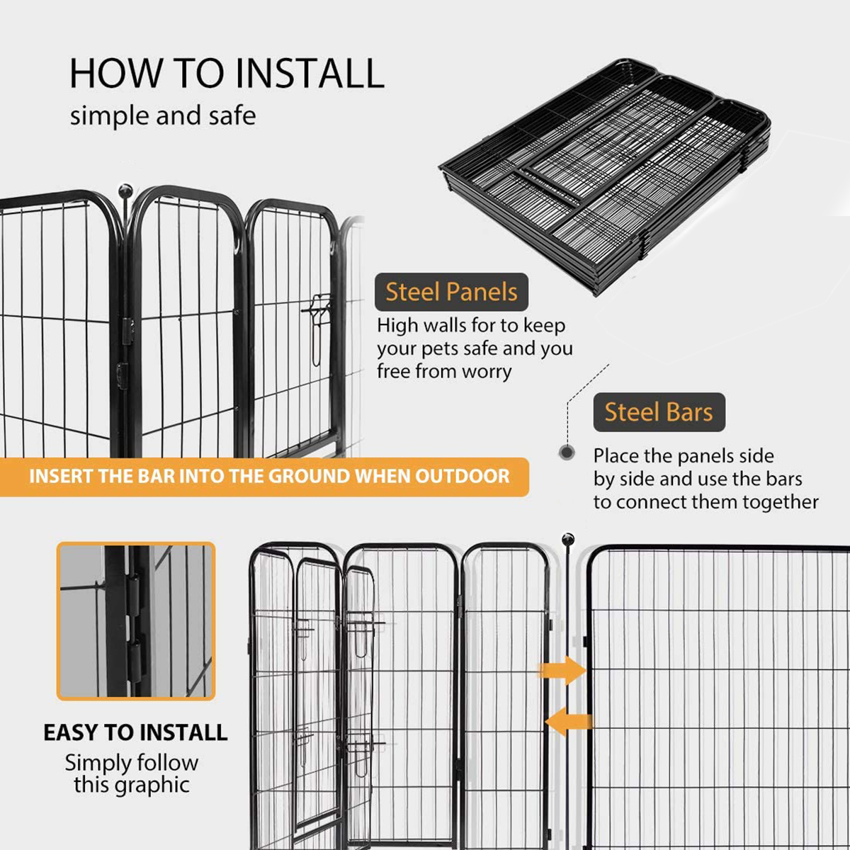 PawGiant-Dog-Pen-8-Panels-40quot-Height-RV-Dog-Fence-Outdoor-Playpens-Exercise-Pen-for-Dogs-Metal-Pr-1828107-5