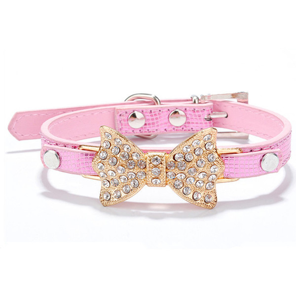 Pet-Dog-Puppy-PU-Bowknot-Shiny-Rhinestone-Collar-968242-5