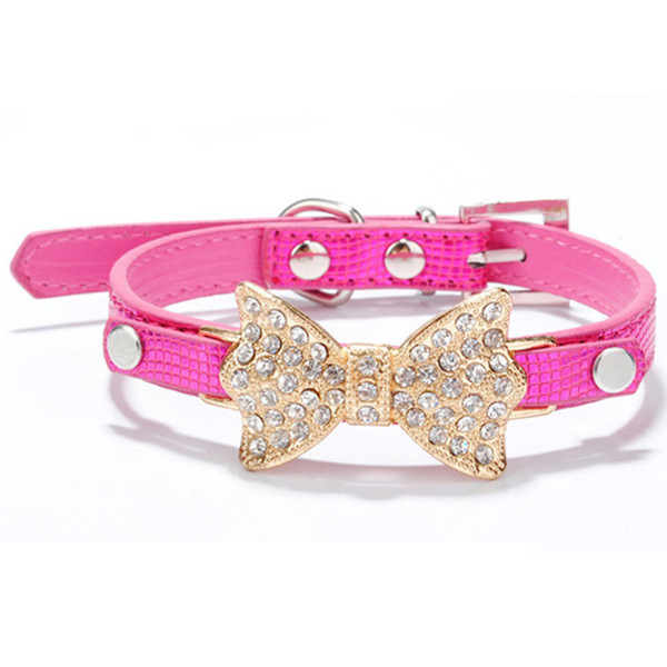 Pet-Dog-Puppy-PU-Bowknot-Shiny-Rhinestone-Collar-968242-6