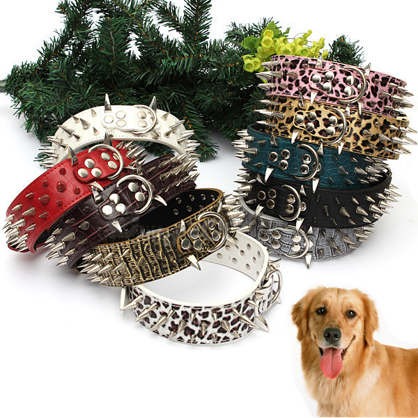 S-Spiked-Studded-Leather-Pet-Bulldog-Dog-Mastiff-Heavy-Collar-968836-5