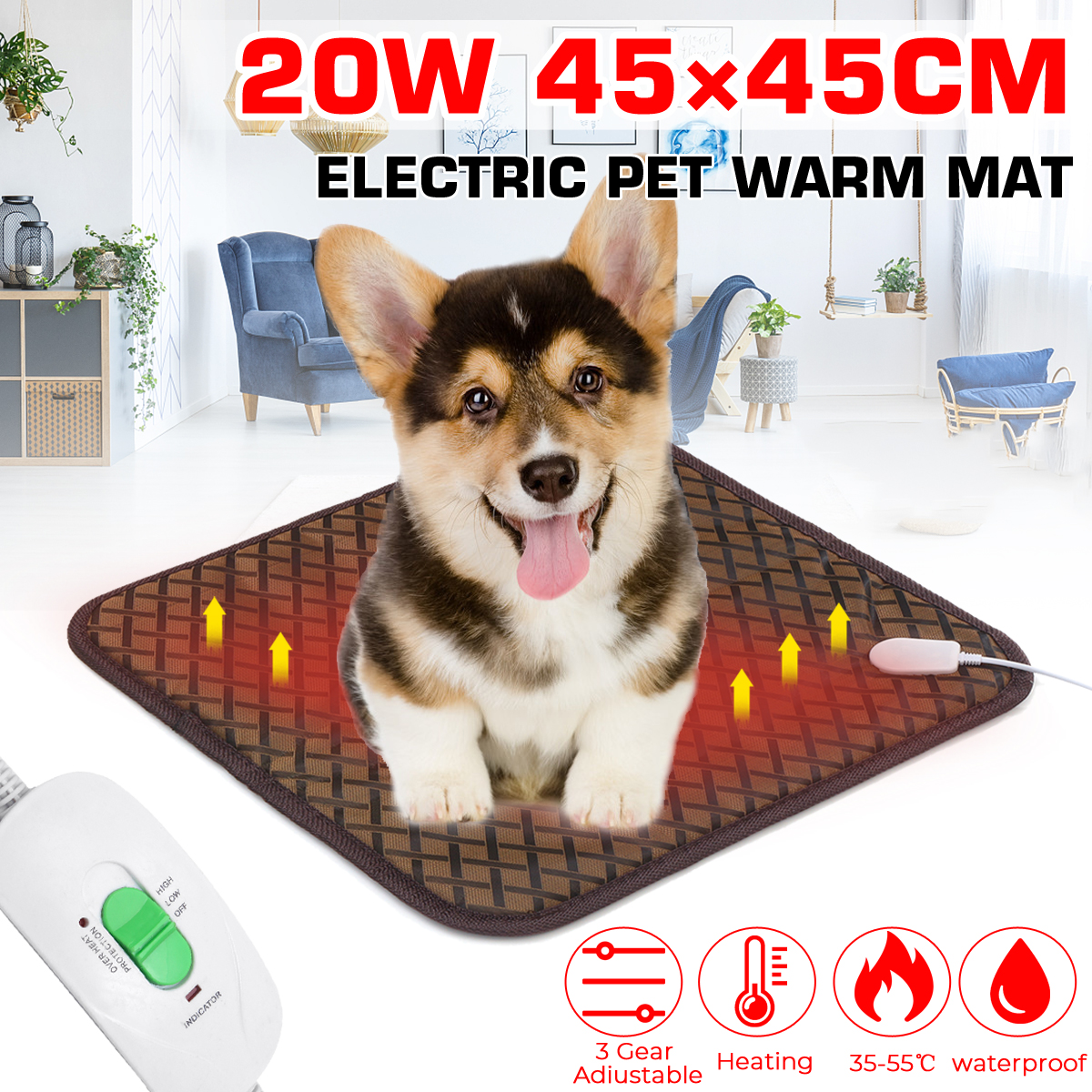 Waterproof-Pet-Cat-Electric-Heat-Heated-Heating-Heater-Pad-Mat-Blanket-35-50degC-1626080-1