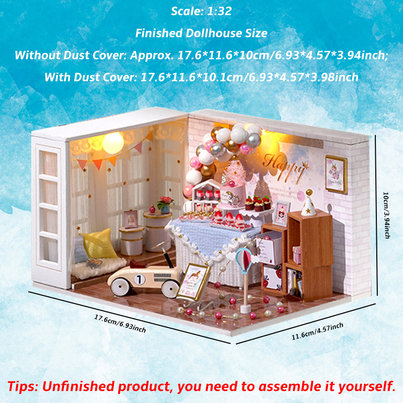 132-Wooden-DIY-Doll-House-Miniature-Kits-Handmade-Assemble-Toy-with-Furniture-LED-Light-for-Gift-Col-1817559-3