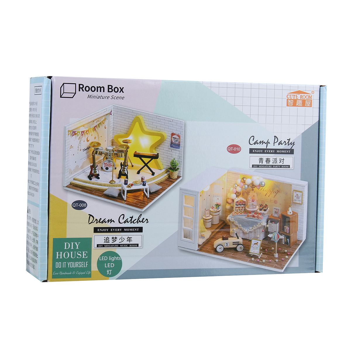 132-Wooden-DIY-Doll-House-Miniature-Kits-Handmade-Assemble-Toy-with-Furniture-LED-Light-for-Gift-Col-1817559-10