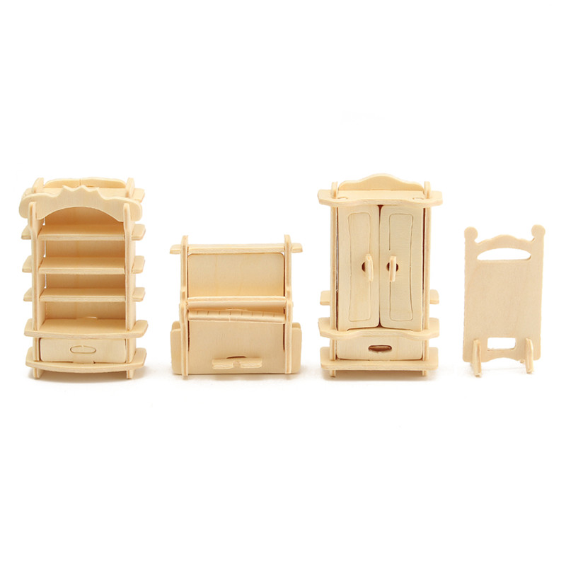 34-Pcs-3D-DIY-Wooden-Miniature-Dollhouse-Furniture-Model-Unpainted-Suite-Toys-1122662-5