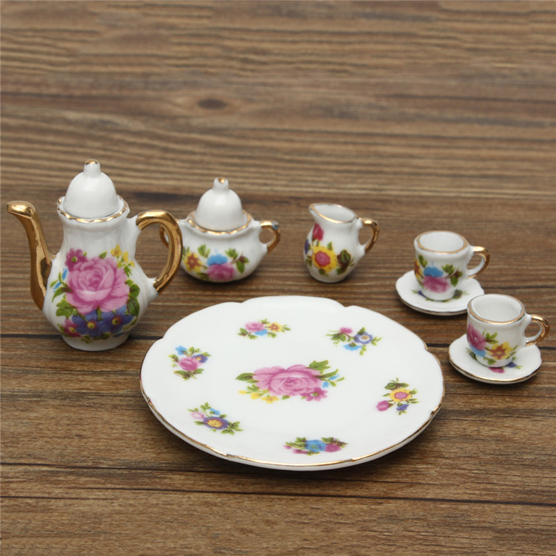 8pcs-Porcelain-Vintage-Tea-Sets-Teapot-Coffee-Retro-Floral-Cups-Doll-House-Decor-Toy-1126421-5