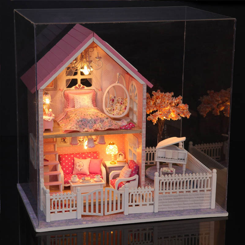 CuteRoom-DIY-Transparent-Display-Box-Dust-proof-Cover-Dollhouse-Pink-Cherry-1083203-2