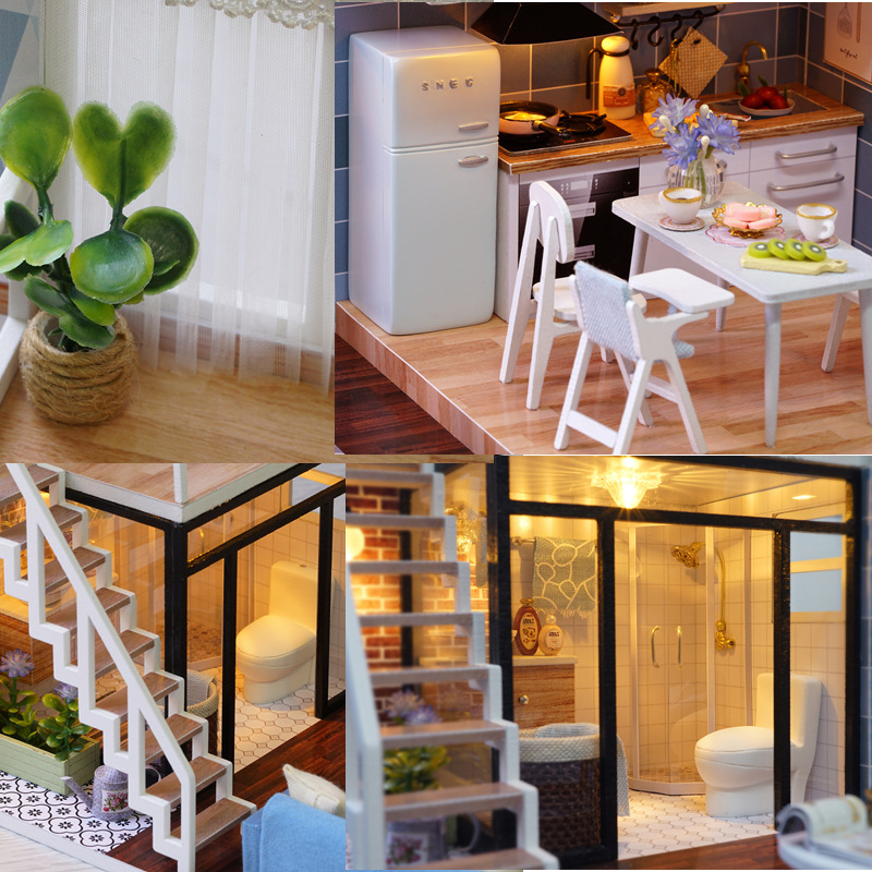 CuteRoom-L-023-Blue-Time--DIY-House-With-Furniture-Music-Light-Cover-Miniature-Model-Gift-Decor-1249381-5