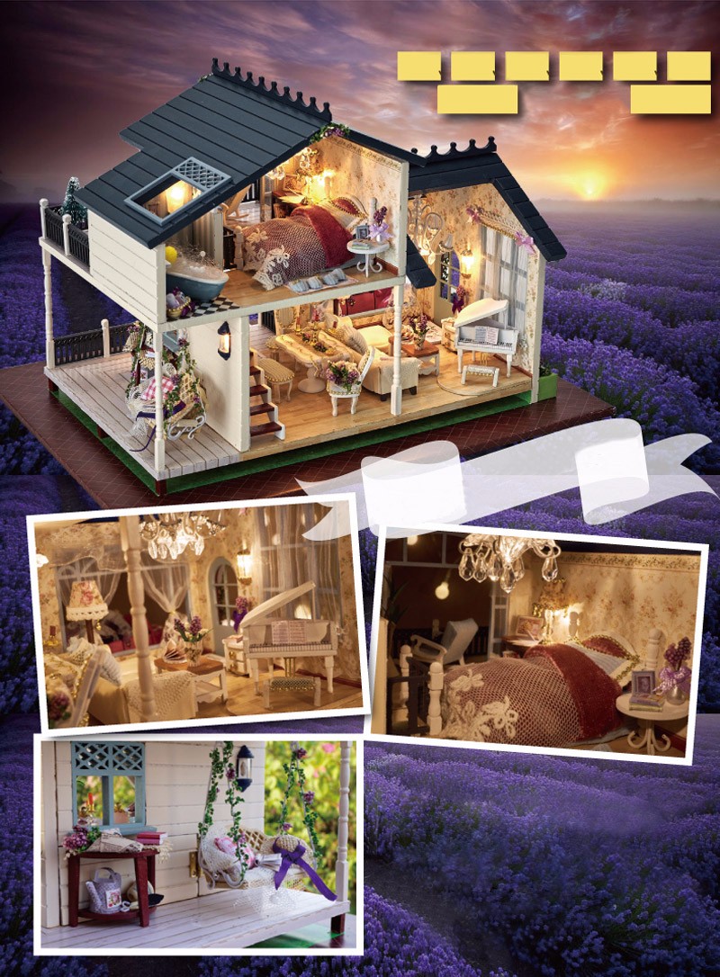 Cuteroom-124DIY-Handicraft-Miniature-Voice-Activated-LED-LightMusic-with-Cover-Provence-Dollhouse-1043545-2