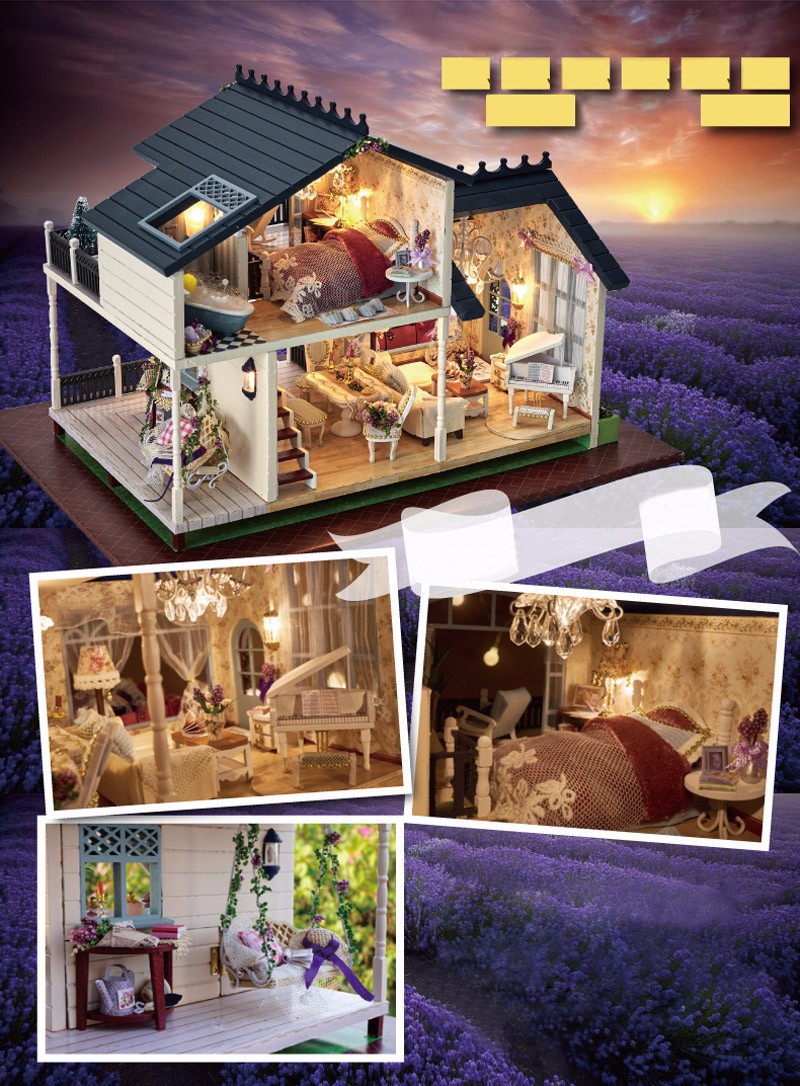 Cuteroom-124DIY-Handicraft-Miniature-Voice-Activated-LED-LightMusic-with-Cover-Provence-Dollhouse-1043545-2