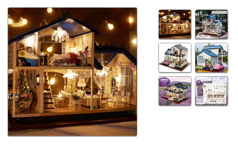 Cuteroom-124DIY-Handicraft-Miniature-Voice-Activated-LED-LightMusic-with-Cover-Provence-Dollhouse-1043545-7