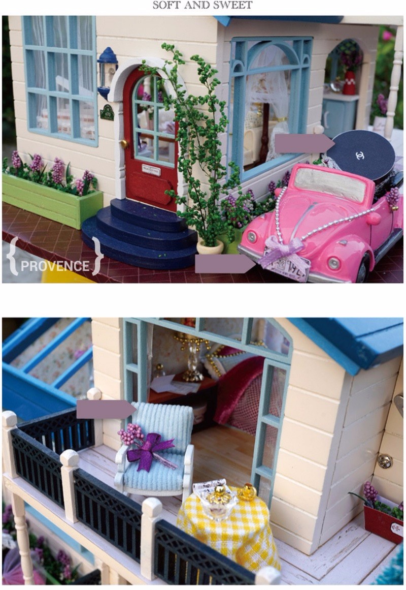 Cuteroom-124DIY-Handicraft-Miniature-Voice-Activated-LED-LightMusic-with-Cover-Provence-Dollhouse-1043545-9