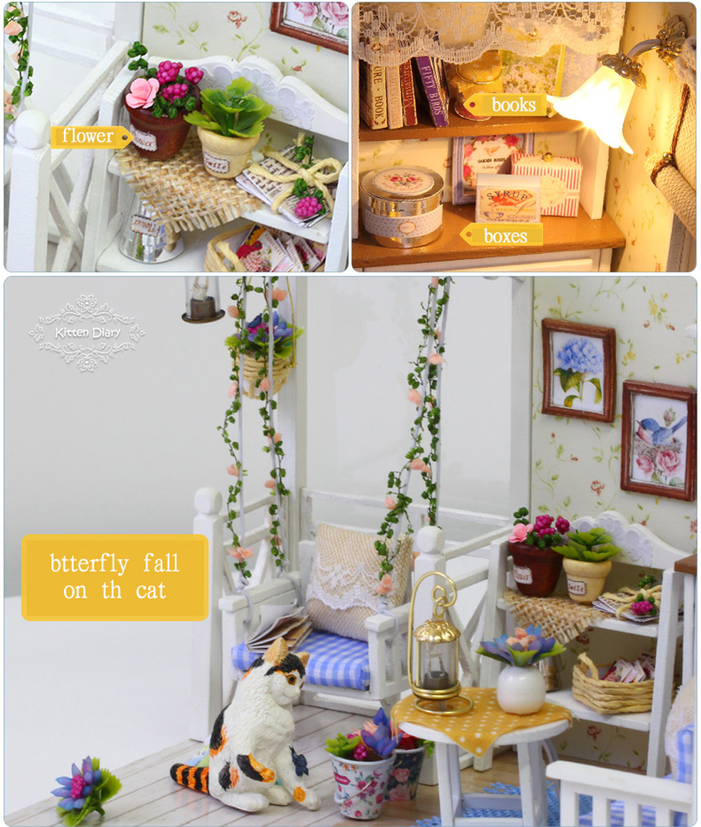 Cuteroom-3013-Cat-Diary-Doll-House-DIY-Cabin-With-Dust-Cover-Music-Motor-1562991-6
