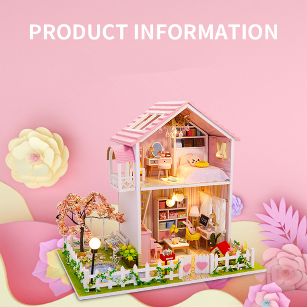 DIY-Assembled-Cottage-Love-of-Cherry-Tree-Doll-House-Kids-Toys-1649234-2