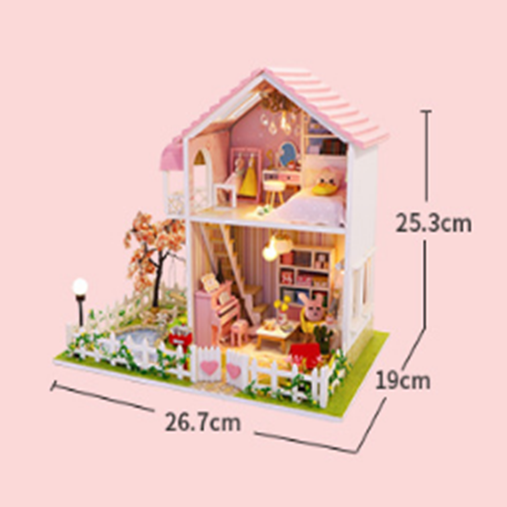 DIY-Assembled-Cottage-Love-of-Cherry-Tree-Doll-House-Kids-Toys-1649234-11