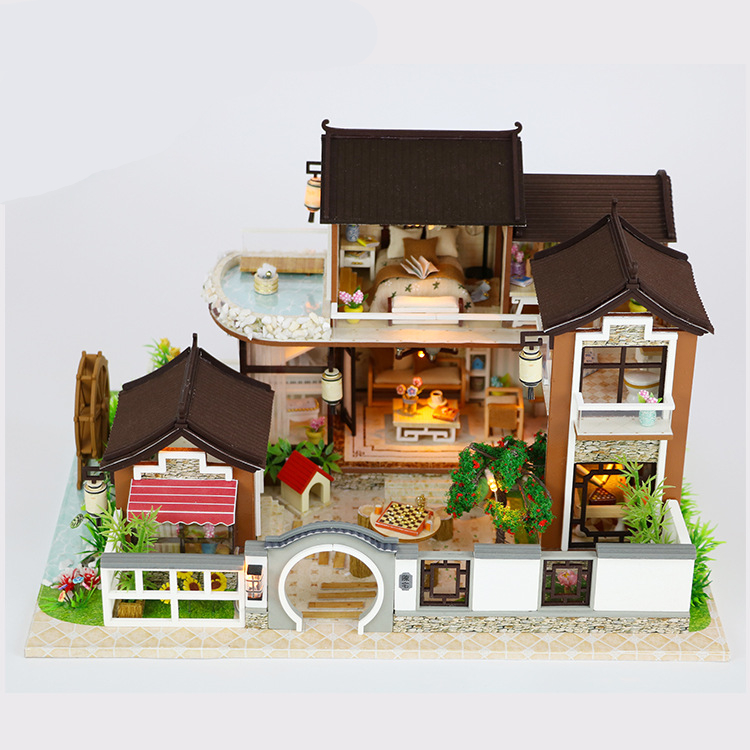 Hoomeda-13848-DIY-Doll-House-Dream-In-Ancient-Town-With-Cover-Music-Movement-Gift-Decor-Toys-1445985-5