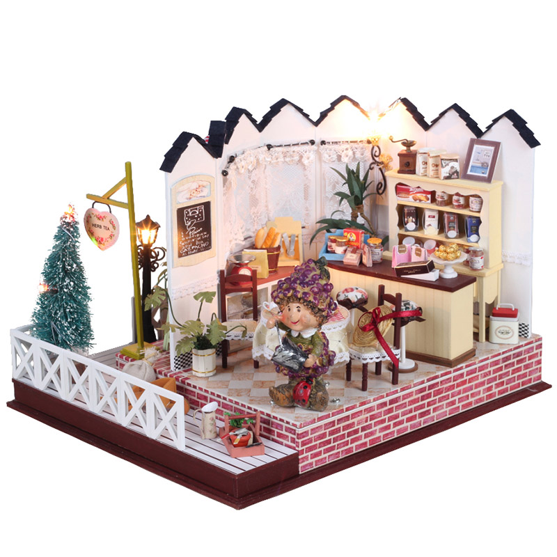 Hoomeda-LY001-Herb-Tea-Vanilla-Milk-Tea-House-DIY-Dollhouse-With-Music-Light-Cover-Miniature-Model-1182318-1