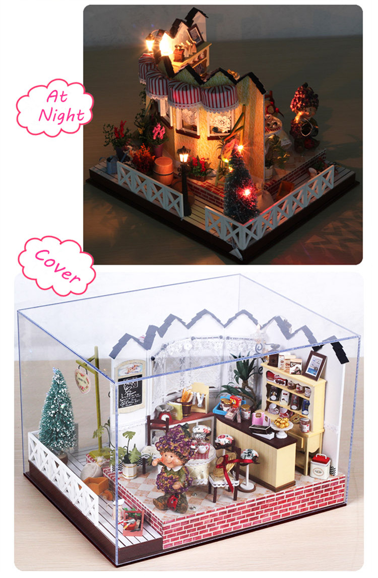 Hoomeda-LY001-Herb-Tea-Vanilla-Milk-Tea-House-DIY-Dollhouse-With-Music-Light-Cover-Miniature-Model-1182318-7