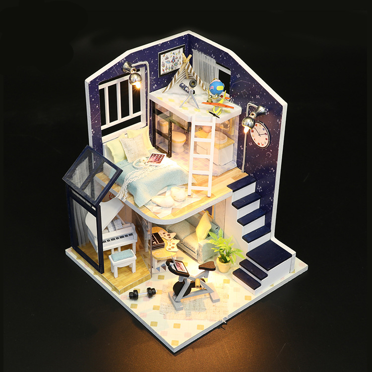 Hoomeda-M041-DIY-Doll-House-Shining-Star-With-Cover-Miniature-Furnish-Music-Light-Gift-Decor-Toys-1445978-2