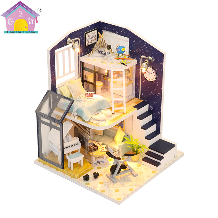 Hoomeda-M041-DIY-Doll-House-Shining-Star-With-Cover-Miniature-Furnish-Music-Light-Gift-Decor-Toys-1445978-3