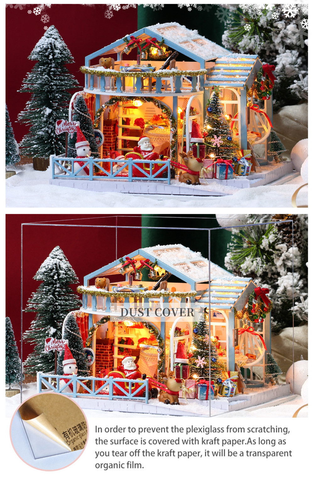 IIECREATE-2020-New-Christmas-K-058-Christmas-Snowy-Night-DIY-Assembled-Cabin-with-Doll-Three-piece-S-1777616-2