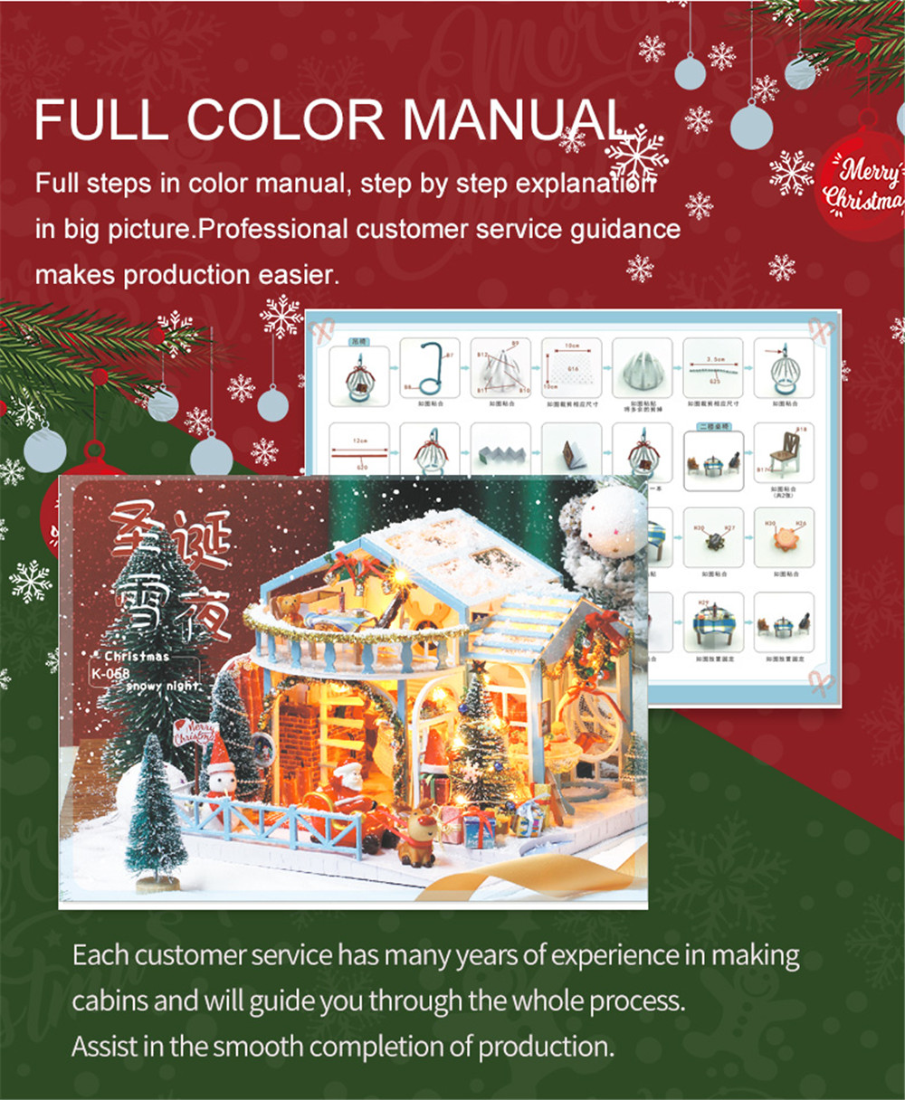 IIECREATE-2020-New-Christmas-K-058-Christmas-Snowy-Night-DIY-Assembled-Cabin-with-Doll-Three-piece-S-1777616-12