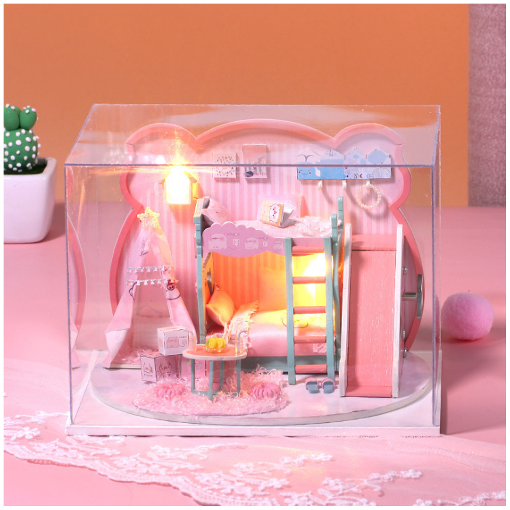 Iie-Create-P-003-Pig-Girl-DIY-Assembled-Doll-House-With-Dust-Cover-With-Furniture-Indoor-Toys-1686958-11