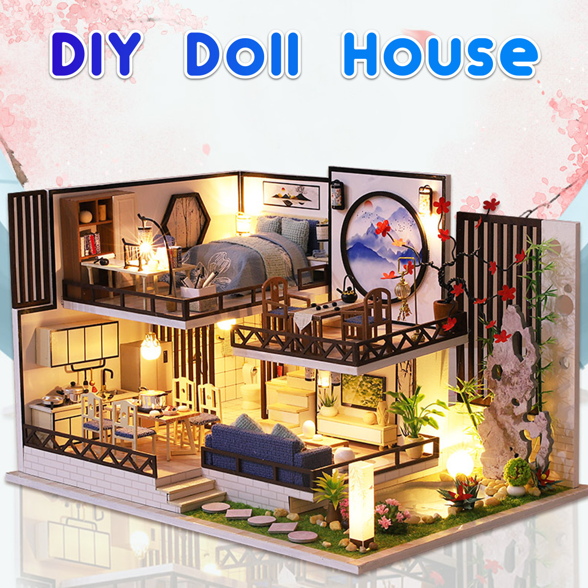 M-029-Chinese-Style-Wooden-DIY-Handmade-Assemble-Doll-House-Miniature-Furniture-Kit-with-LED-Effect--1838455-1