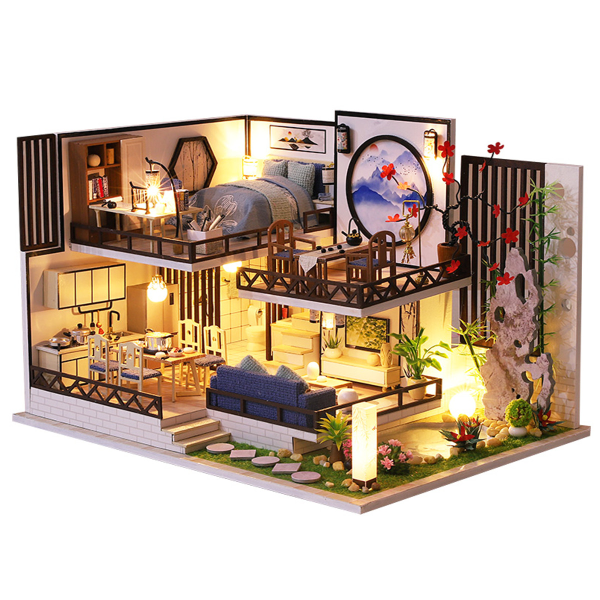 M-029-Chinese-Style-Wooden-DIY-Handmade-Assemble-Doll-House-Miniature-Furniture-Kit-with-LED-Effect--1838455-3