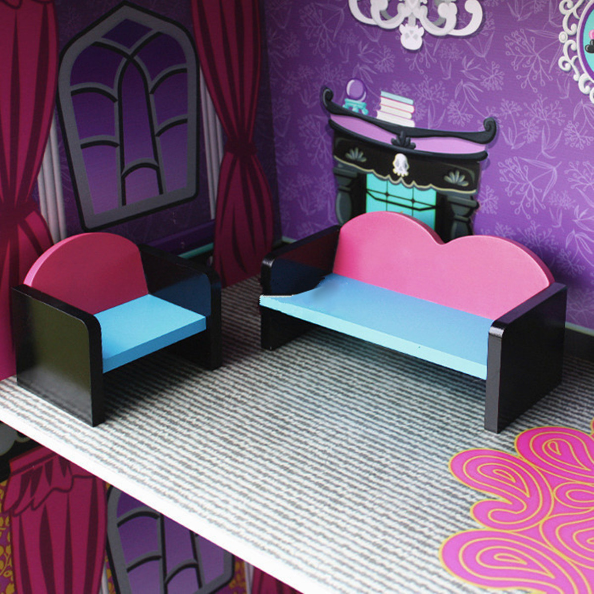 Purple-Villa-DIY-Wood-Big-Doll-House-Dream-Light-Miniature-Furniture-Kits-Big-Kid-Gift-1467953-2
