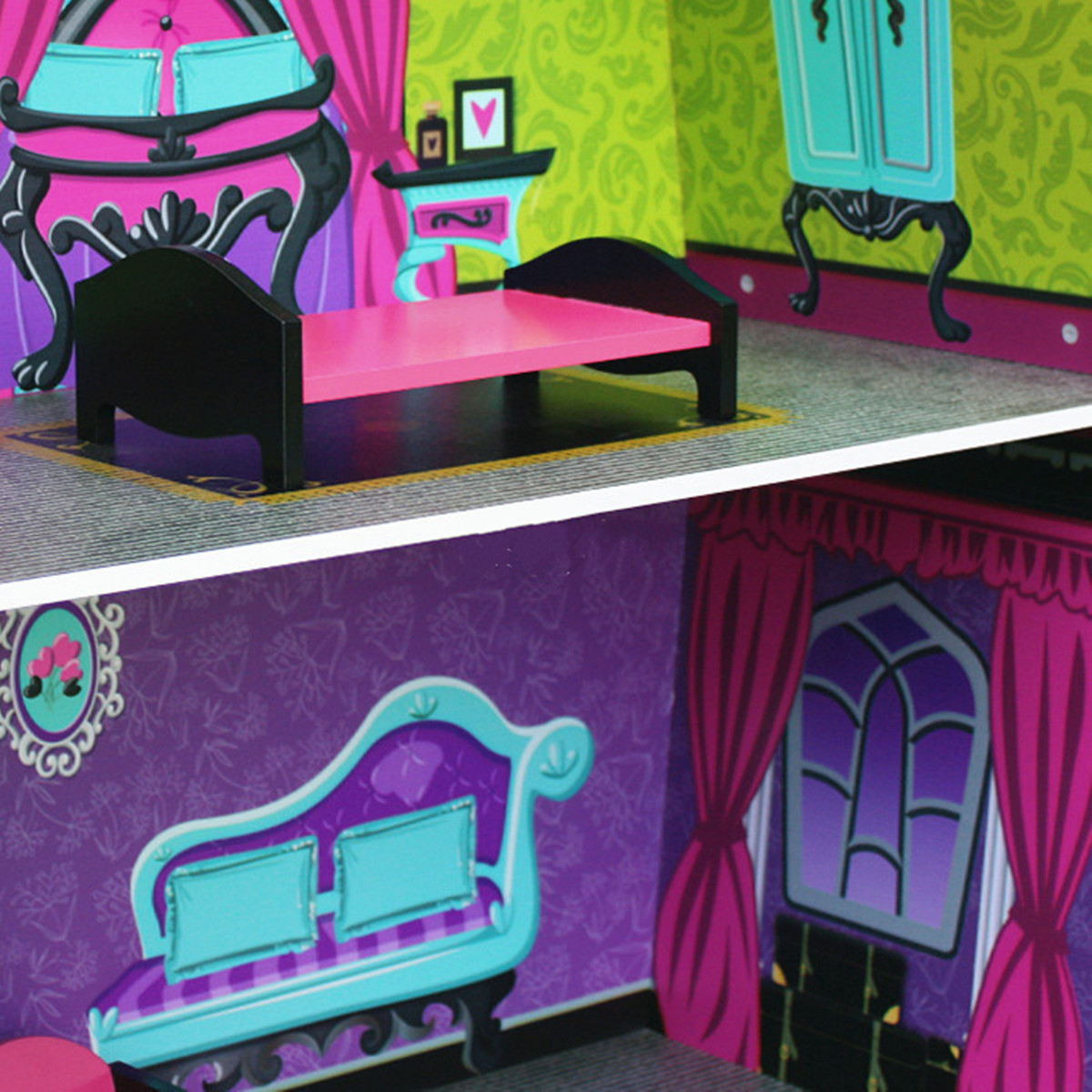 Purple-Villa-DIY-Wood-Big-Doll-House-Dream-Light-Miniature-Furniture-Kits-Big-Kid-Gift-1467953-4
